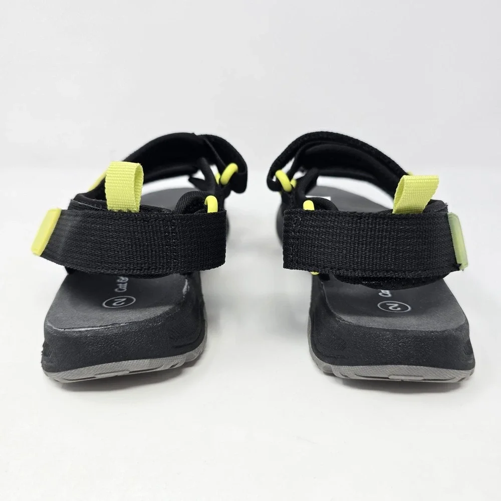 Cat & Jack Boys Black Lime Green Athletic Strappy Sandals Size 2 077043556